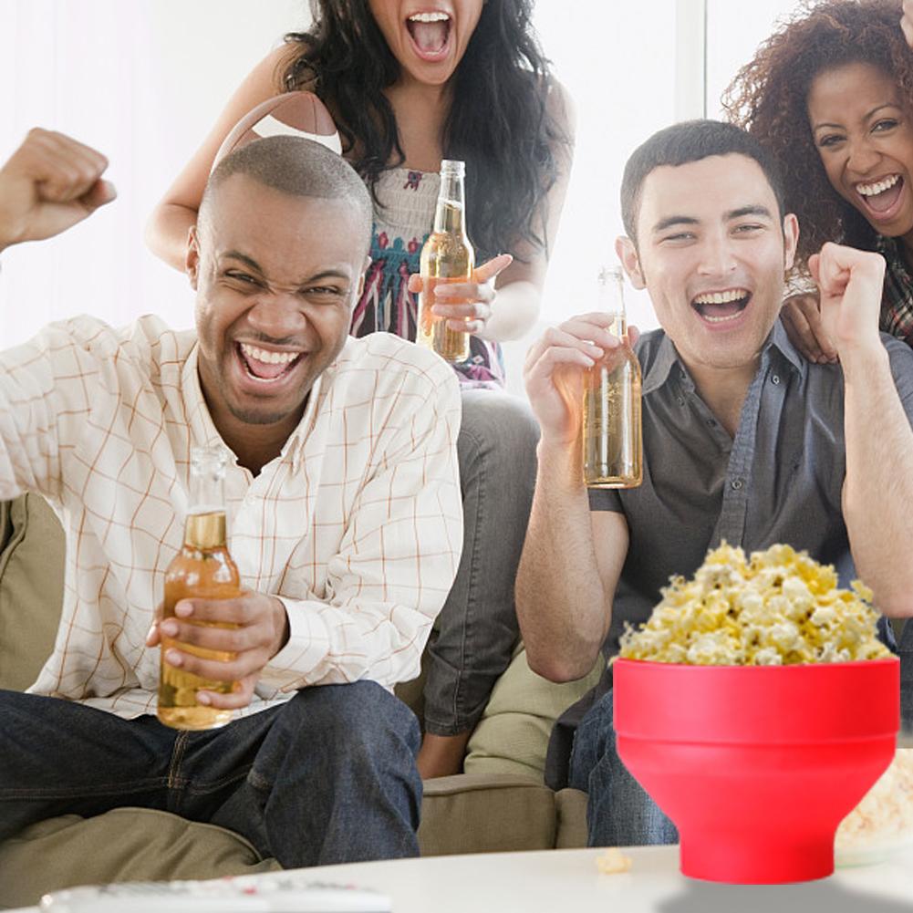 Magnetron Popcorn Maker Opvouwbare Siliconen Popcorn Popper Kom Pop Corn Kom Met Deksel Voor Thuis DlY Air Popcorn Popper kom