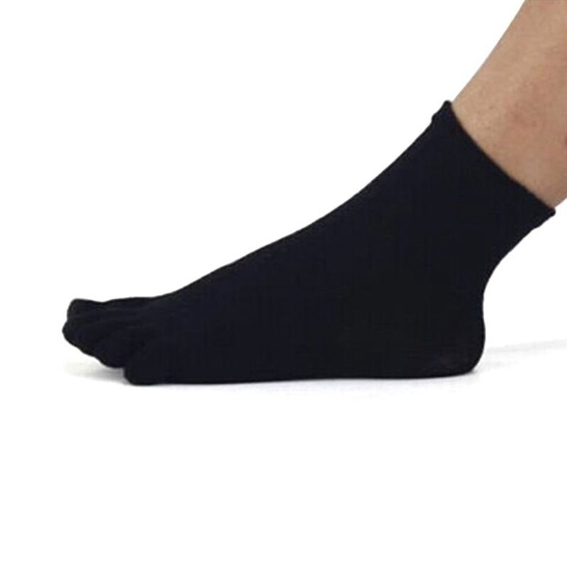Winter Autumn Soft Sports Socks Warm Comfortable Men Top Women\'s Guy Five Finger Pure Soft Cotton Toe Socks: Black