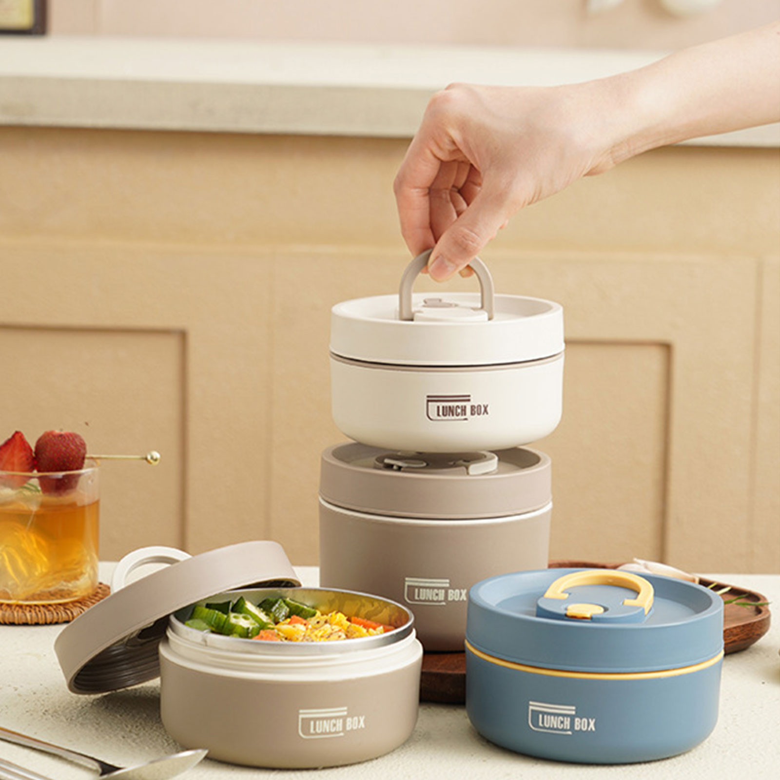 Stainless Steel Vacuum Thermal Lunch Box Insulated Lunch Bag Food Warmer Soup Cup Thermos Containers lunch box for kids tupper