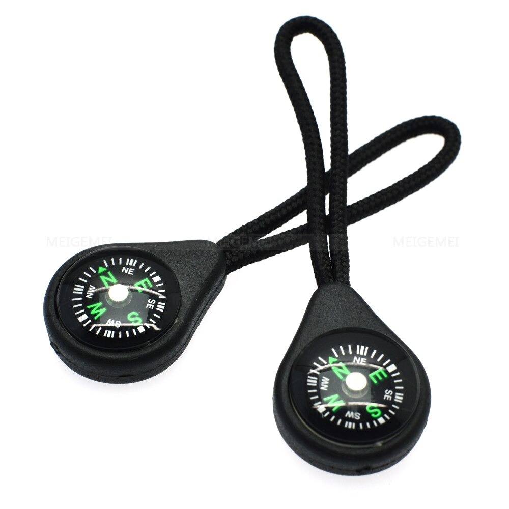 1pcs/pack Compass Zipper Pull With Strap For Backpack Gym Suit Garment Accessories Black