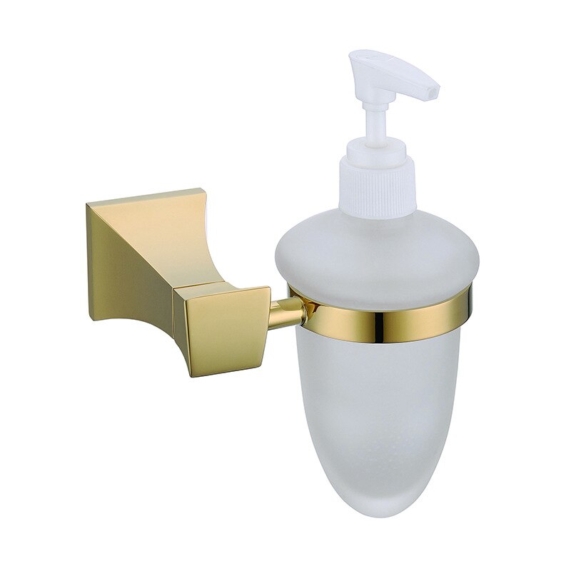 Bathroom Hardware Set Wall Mounted Glass Shelf 2 Layer Gold Bathroom Accessories Brass Toothbrush Holder Towel Paper Holder: soap dispenser