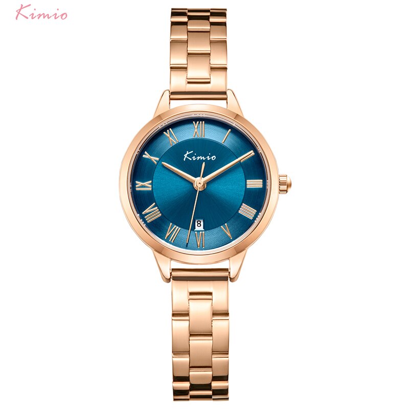 Kimio Uhr Frauen Quarzuhr Edelstahl Armbinde Uhren lässig Wasserdichte Armbanduhr Damen Geschäft Uhren: 5510