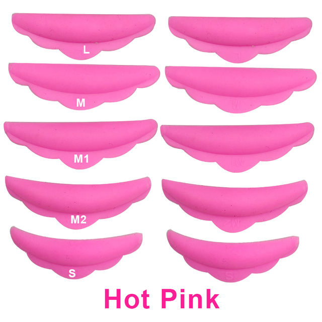 Zestaw do podnoszenia rzęs 5 para podkładka silikonowa rzęsy Perm podkładki przedłużanie rzęs akcesoria 3D zalotka aplikator narzędzia: 5 pairs hot pink