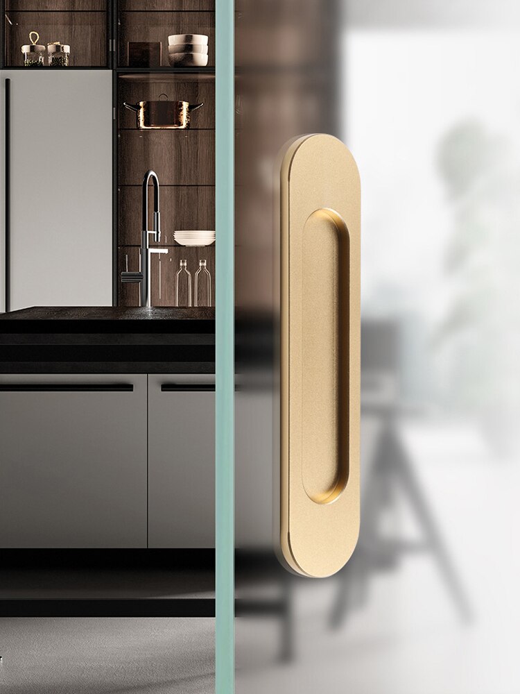 Onubao-manija de puerta corredera sin perforaciones, puerta de vidrio de almacén, manija deslizante de cocina, pasta adhesiva de doble cara