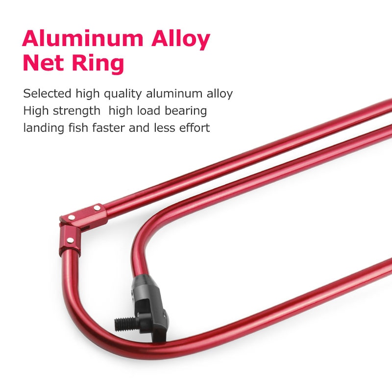 Foldable Triangle Fishing Net Aluminum Alloy 40cm/60cm Depth Portable Handle Landing Net Pole Fishing Brail Folding Net Tackle