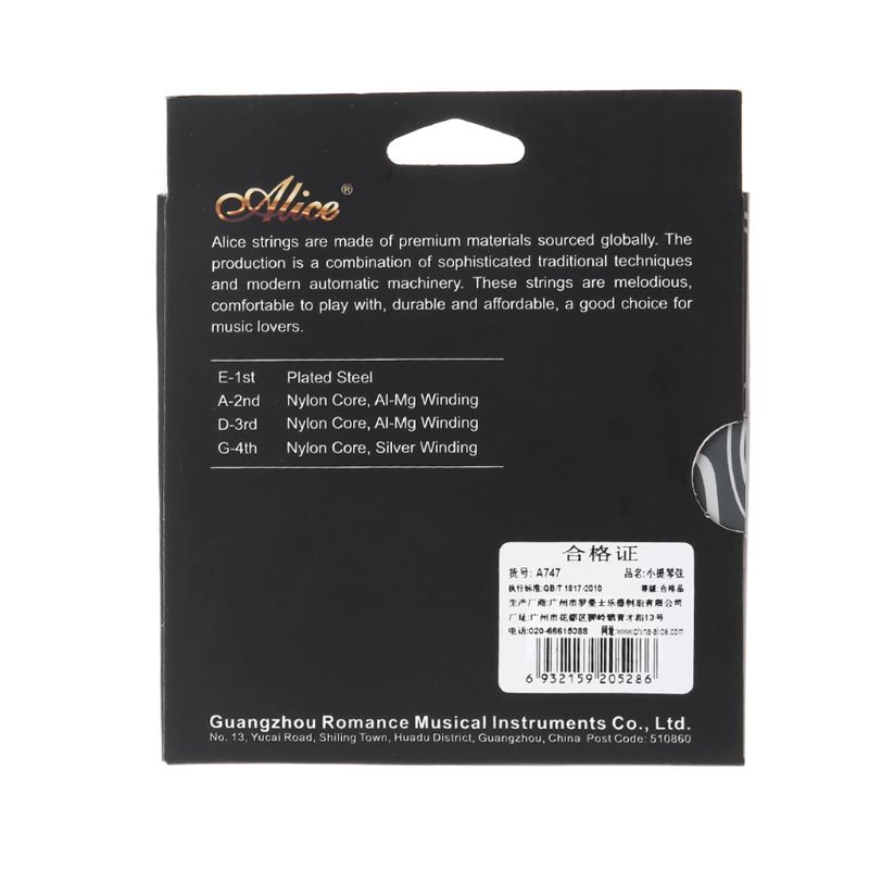 Alice a747 violino corda niquelado alto-carbono aço náilon núcleo de prata ferida dropshipping