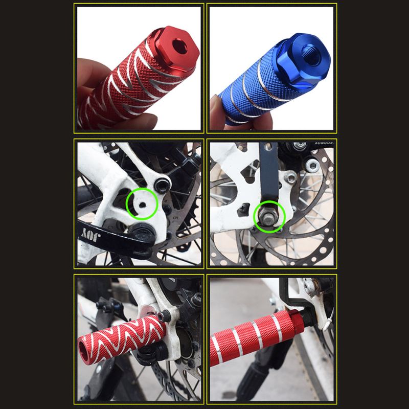 1 paar mountainbike fiets as pedaal legering voet stunt pegs cilinder zwart mtb fiets pedaal antislip voor achter as voet pick