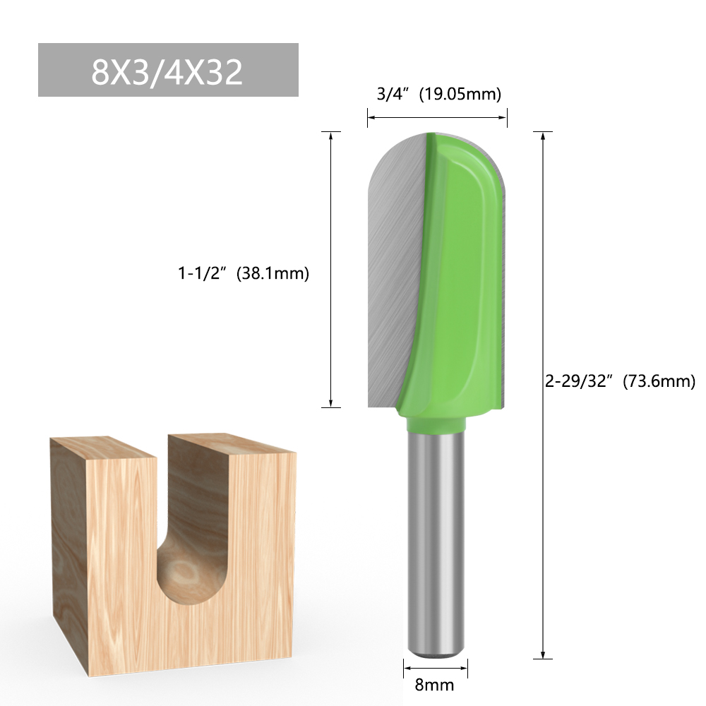 LAVIE 1 st 8mm Schacht Ball Nose Router Bit Set Ronde Frees Voor Hout CNC Radius Core Box Vhm gereedschap-C C08044: 27Mm