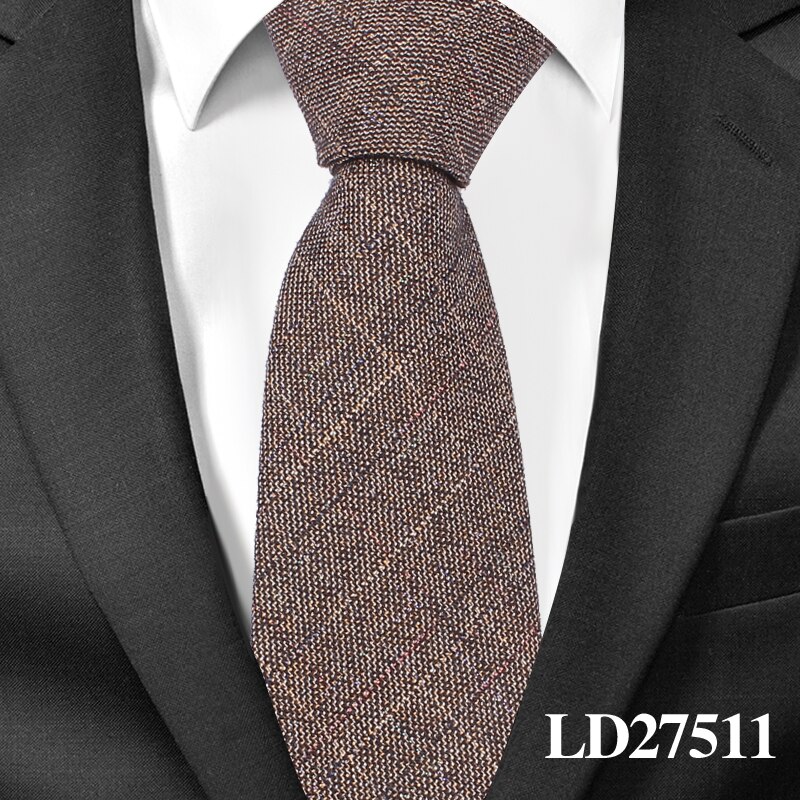 Cravate en laine de coton pour hommes | Cravate de décontractée, cravate étroite à carreaux, Corbata Slim, cravate de mariage, costumes d'affaires: LD27511
