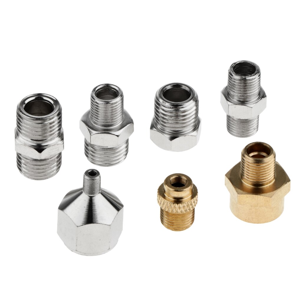 Lots 7Pcs Pro Airbrush Hose Adapter Fittings Connector 1/8inch BSP To 1/4inch BSP