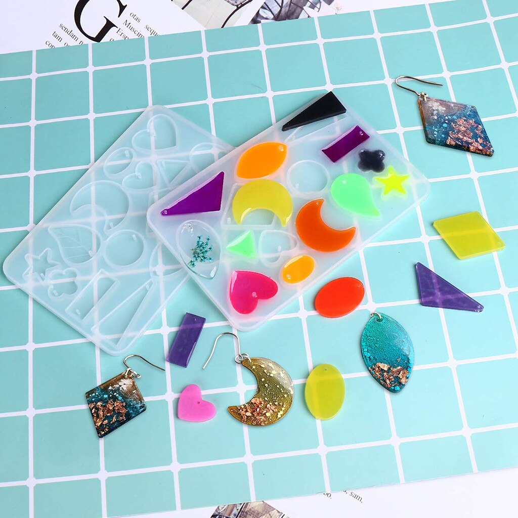68 Pcs DIY Bracelet Pendant Jewelry Casting Molds, Silicone Resin Jewelry Molds Set DIY Making Tool Crafting Pendant Earrings