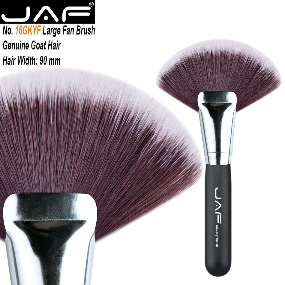JAF Synthetic Large Fan Brush Pincel Maquiagem Agent Big Fan Brush Maquiagem Professionalfree 16SSYF: Black 16SSYF