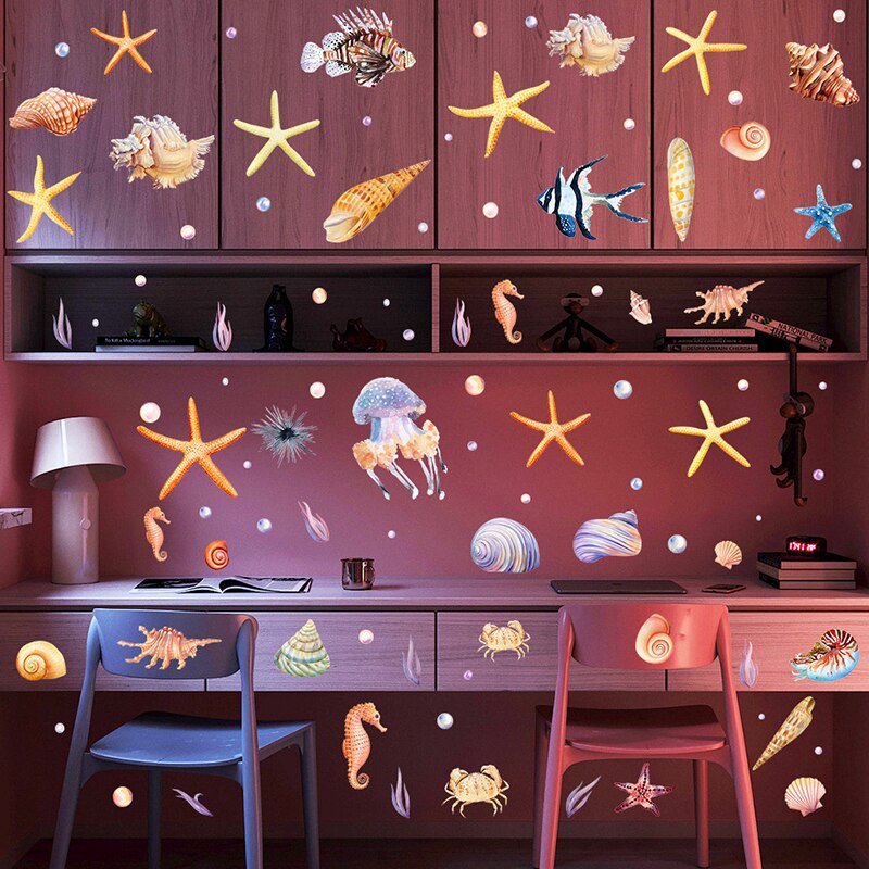 Pvc Lichtgevende Muurstickers Glow In The Dark Decoratieve Zeester Voor Kinderkamer Baby Verwijderbare Glow Stickers