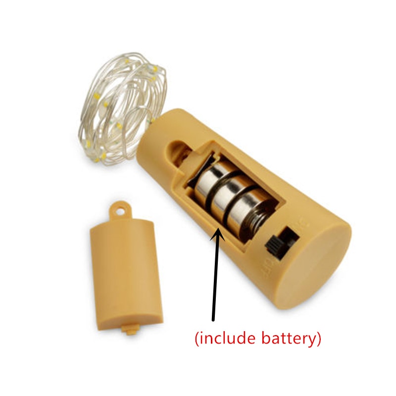 10 stuks wijnfleslampjes in de vorm van een kurk, een sterrenlampje met led-lampjes voor bruiloftsfeestdecoratie.