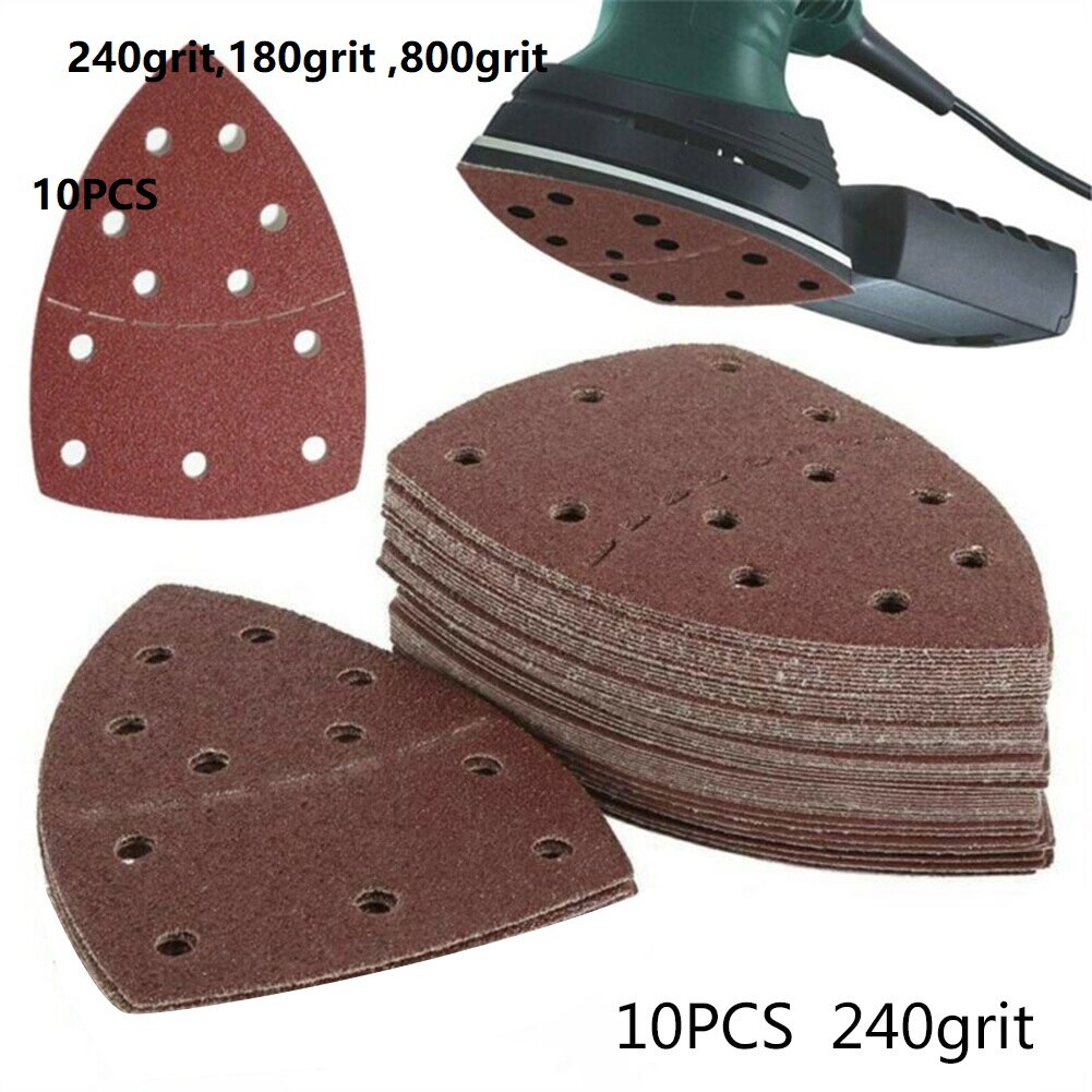 10pcs Abrasive Sanding Sheets For Bosch PSM 100A Detail Palm Sander Mouse Sander Papers Wood Metal Sanding Sheet Sanding Discs