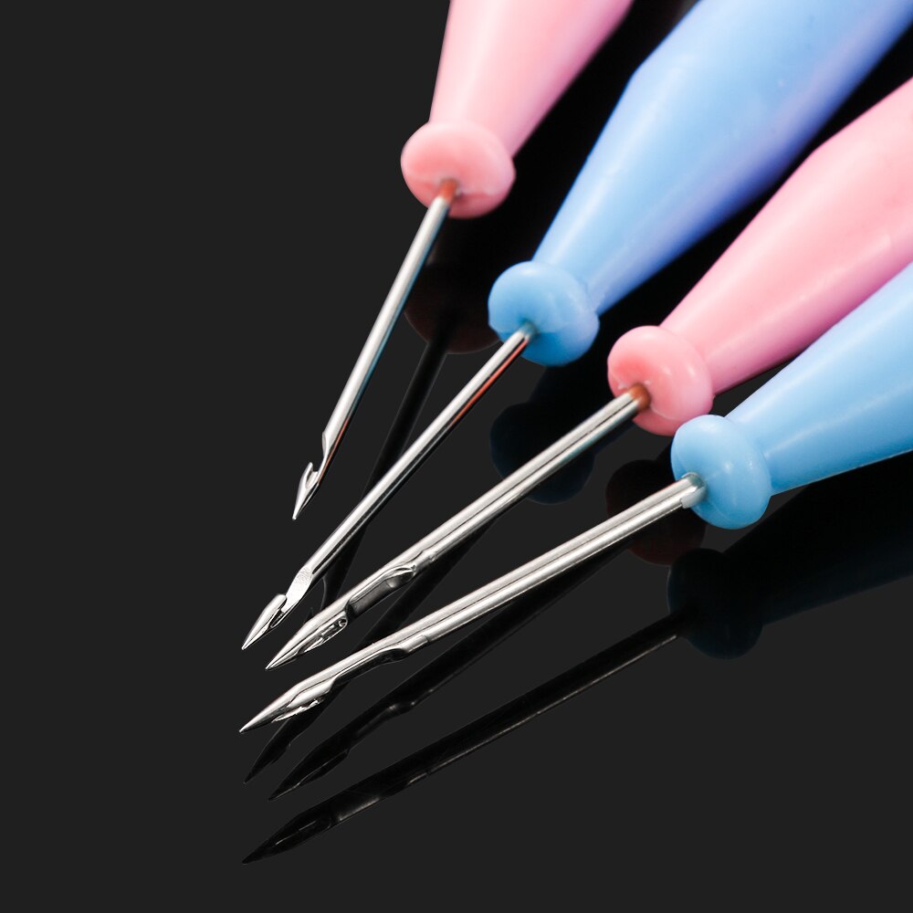 1PC Plastic Wooden Handle Stainless Steel Awl Tool Leather Craft Hole Maker Punching Stitch Needle Taper Sewing Stitching Tools