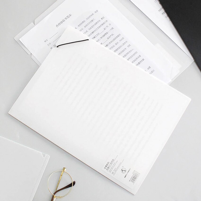 A4 black white file folder waterproof paper document holder storage clip office supplies school stationery filing products