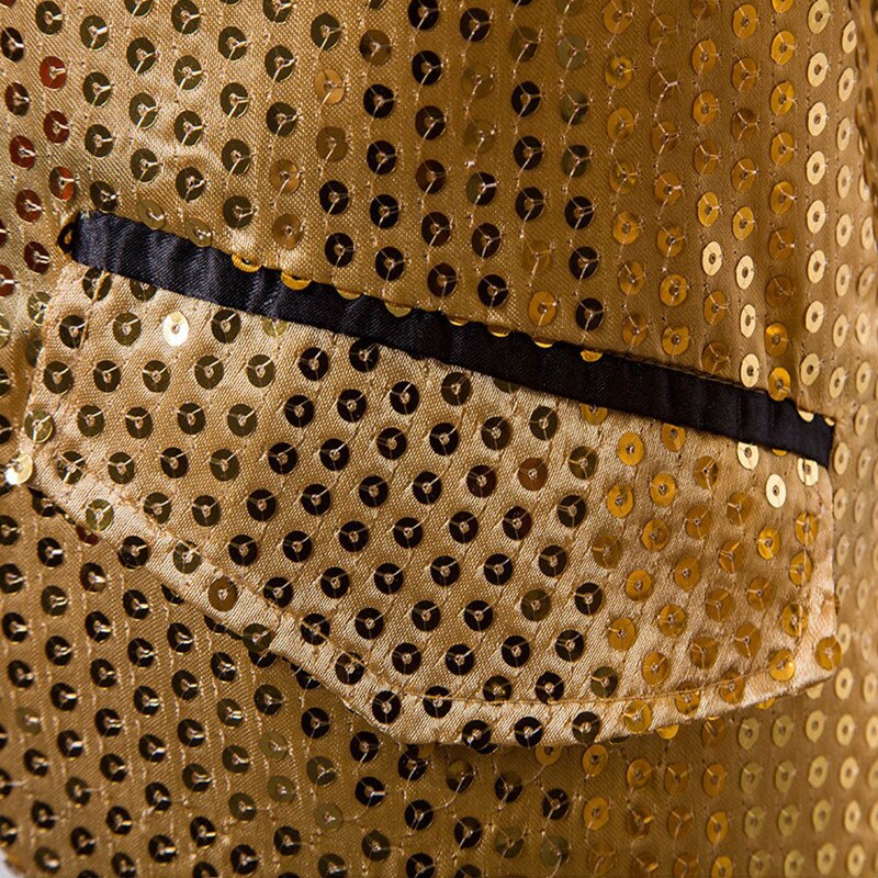 Men's Blazer Tail Sequin Casual Slim Fit Formal One Button Suit Blazer Coat turndown collar Jacket Masculino Men Blazer