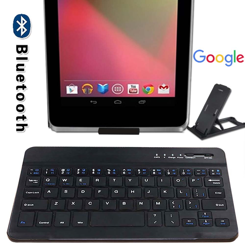 Portable Bluetooth Keyboard for Google Nexus 7 1st Gen / 2nd Gen Tablet Laptop Wireless Bluetooth Keyboard + Bracket