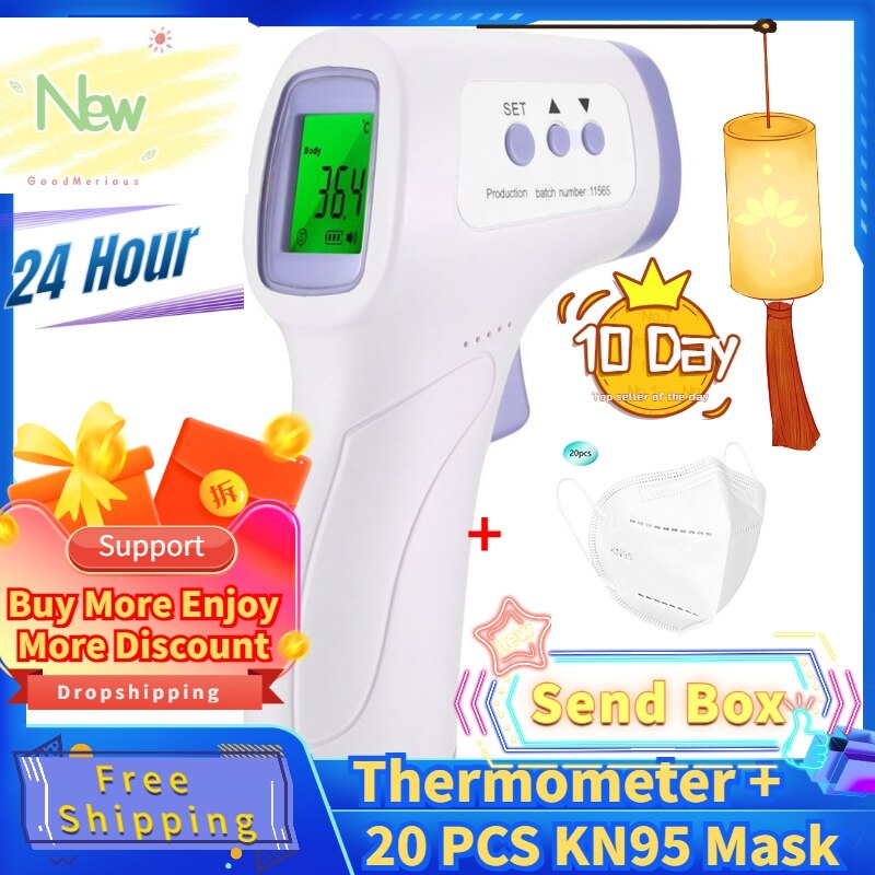 Digitale Infrarood Voorhoofd Thermometer Non-Contact Ir Digitale Thermometro Infrarojo Digitale Adulto Thermometre Voor Baby: Thermometer FFP2