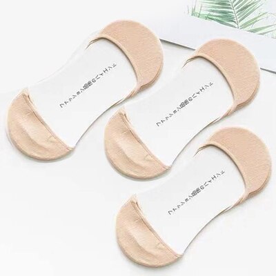 3/4/5 Paar Onzichtbare Boot Sokken Voor Zomer Anti Slip Siliconen No Show Sokken Voor Vrouwen Hoge hak Schoen Liner Sokken Chausette Femme: 3Pair -Style B