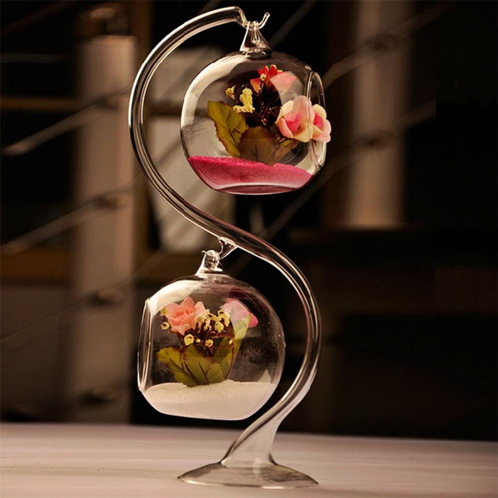 Vase rond en verre Transparent 1 pièce | Avec 1 trou, pour décoration de mariage, bureau, maison, décoration de maison, Vase suspendu