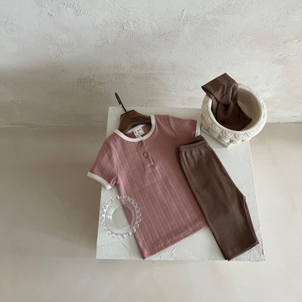 2022 Baby Zomer T-shirt Zoete Zuigeling Meisje Toevallige Eenvoudige Solid Korte Mouwen Tees Peuter Jongen Dunne Katoenen T-shirt