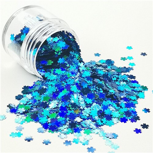 10G Ultradunne Bloem Pailletten 5 Mm Roze Kersenbloesems Losse Huisdier Pailletten Pailetten Voor Diy Nails Art Manicure Decoratie confetti: Laser lake blue