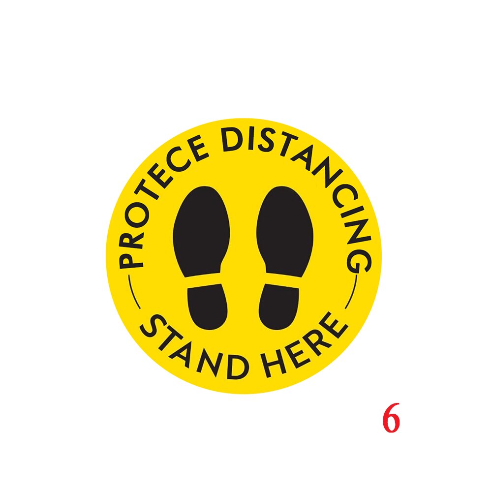 Social Distancing Floor Sticker Indoor Outdoor Ground Sticker Safety Floor Sign Decal Sticker Protece distancing Stickers: 6