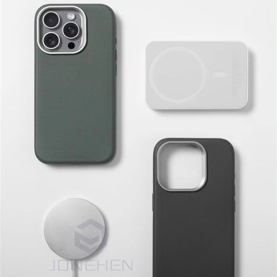 Texture de diamants de luxe pour étui en cuir Magsafe pour iPhone 13 14 15 16 Pro Max alliage Len accessoires de Charge sans fil couverture arrière