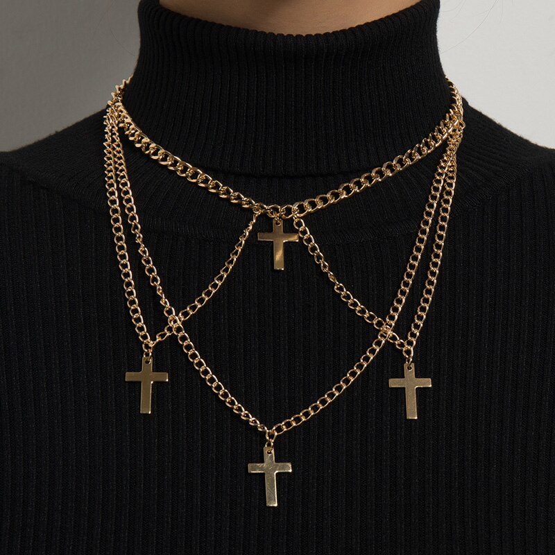 Wgoud Gothic Cross Hanger Choker Ketting Kettingen Voor Vrouwen Meisje Hip Hop Gypsy Club Accessoires Sieraden