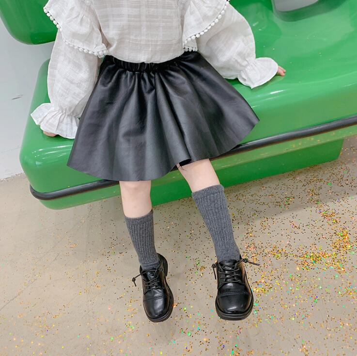 girls leather skirt autumn girls skirt 2-7t F684