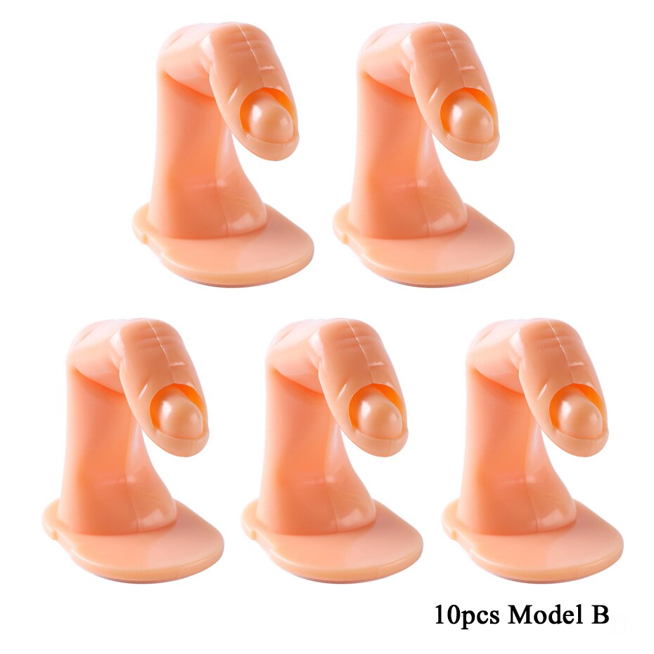 5/10 Stuks Nep Nagels Tip Natuurlijke Practise Hand Model Training Gel Polish Stand Display Nail Art Tool Grappige Speelgoed Zxh: 10pcs No Nails