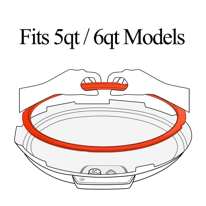 Silicone Sealing Ring For Pressure Cooker Pot Accessories, Fits 5 Or 6 Quart Models, Red, Blue And Common Transparent White, P
