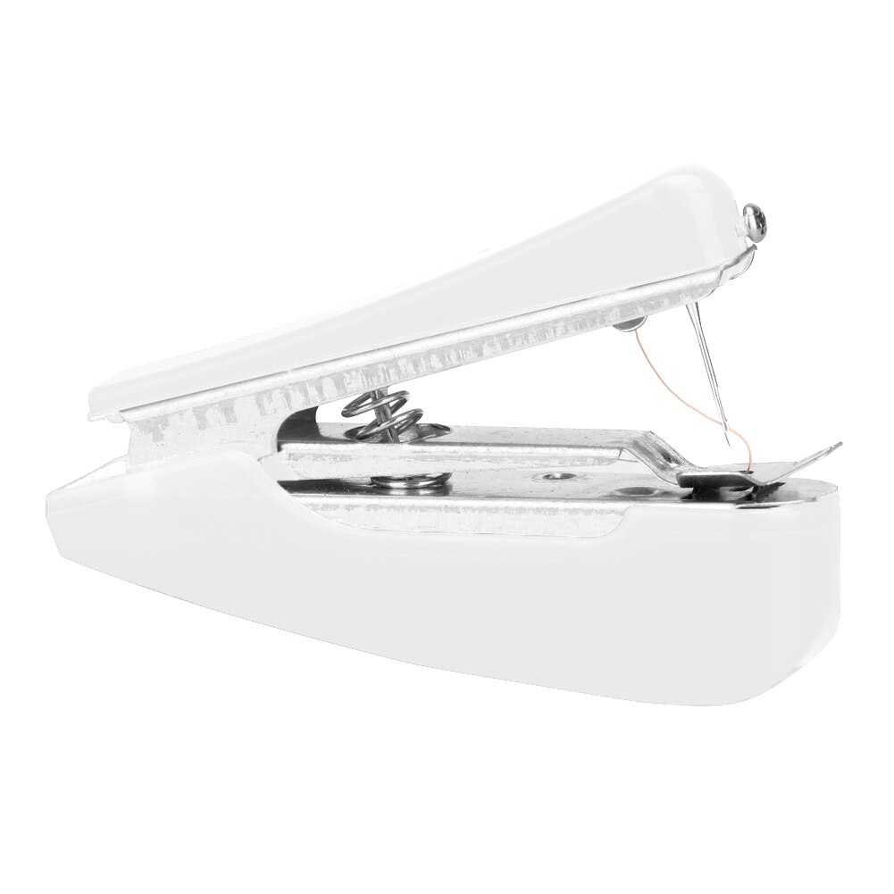 Mini Sewing Machines Portable Needlework Household Crafting Mending Sewing Cloth Fabric Handy Handwork Accessories Sewing Tools: White