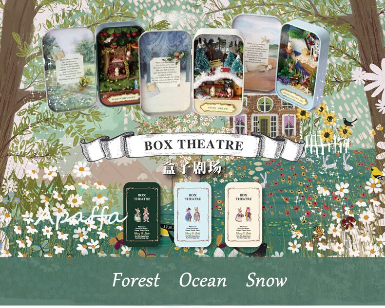 CUTE ROOM Doll House Furnitures Box Theatre DIY Model Miniatures Wooden Dollhouse Toys For Children Countryside Notes