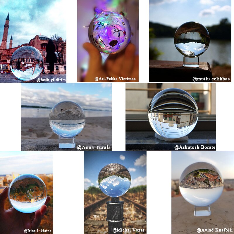 60/70/80MM fotografia kryształ ozdoba kula feng shui na całym świecie wróżby kwarcowy magiczne szkło piłka Home Decor kula bola de cristal