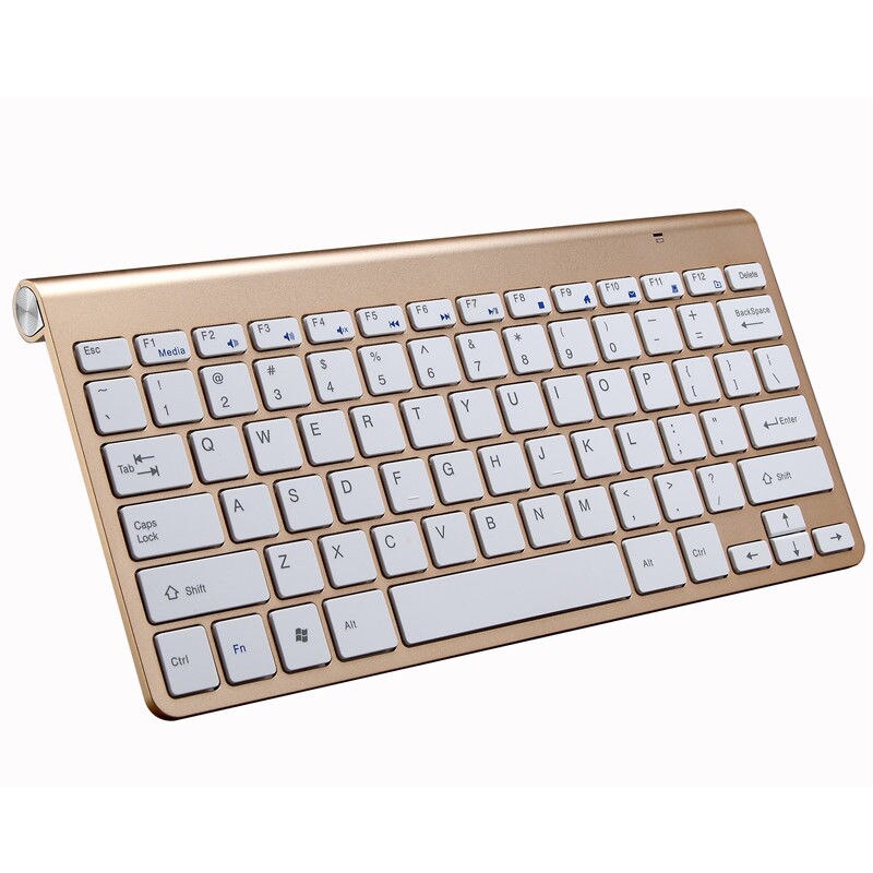 2.4G Wireless Gaming keyboard and Mouse Set Bundle Computer PC Multimedia 3Pcs Sets: Gold