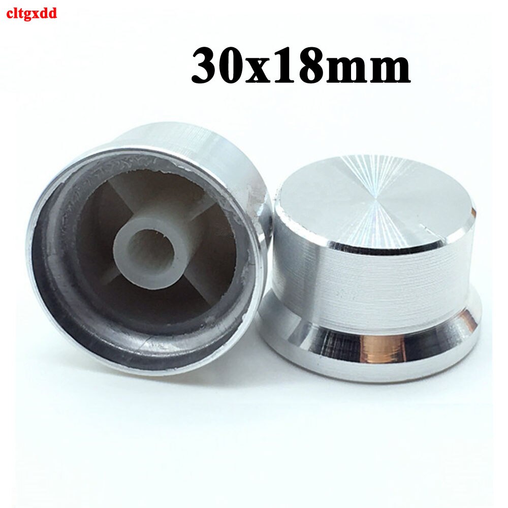 2pcs aluminum alloy switch cover rotary encoder potentiometer knob 30x18mm plum blossom type silver inner hole 6mm