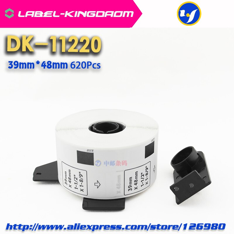 10 rollos de recarga compatibles con etiqueta de DK-11220 39mm * 48mm 620 Uds. Compatibles con impresora de etiquetas Brother QL-700/720 DK-1220 de papel blanco