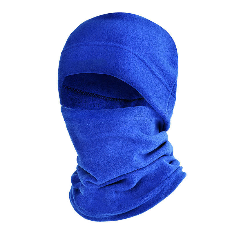 Autumn and winter fleece hat cold swing fleece neck cover outdoor cycling mountaineering mask neck set Official Website: Blue