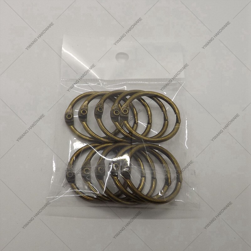 Tillverkare direktförsäljning brunn antik brons bok ring 10 st per förpackning samlingsring nyckelring multipurpose ring