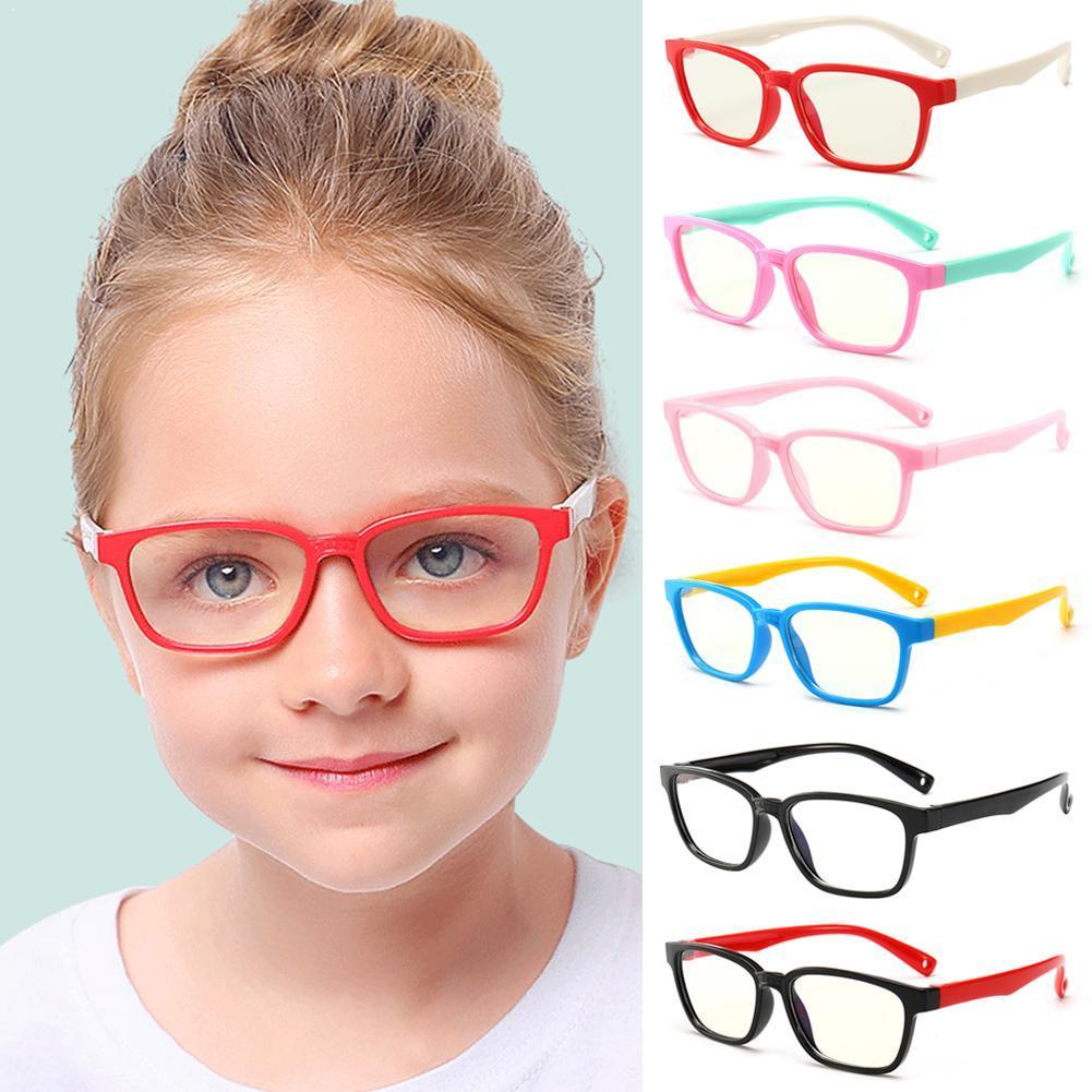 Square Blue Light Kids Glasses Optical Frame Children Girls Blocking Transparent Eyeglasses Boy Frames Anti Reflective Comp D7E2