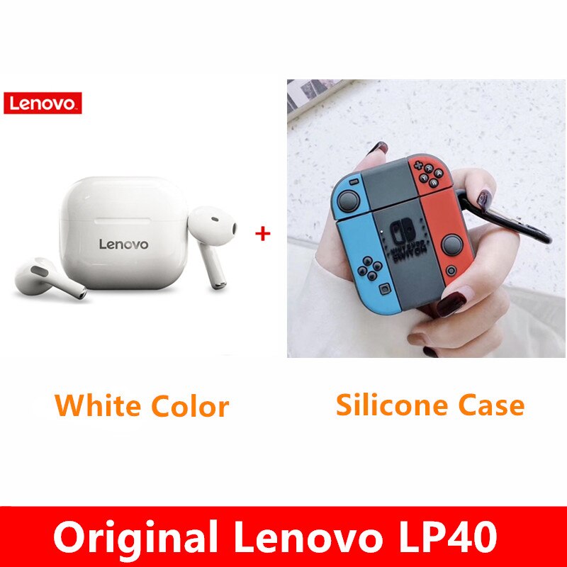 Original Lenovo LP40 TWS Wireless Earphone Bluetooth 5.0 Dual Stereo Noise Reduction Bass Touch Control Long Standby 300mAH: lp40white shuma