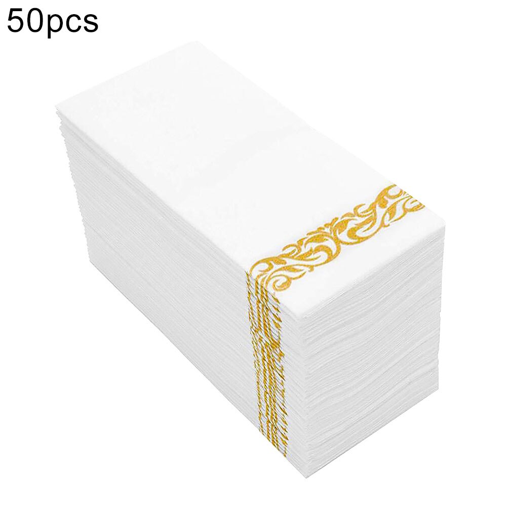 Servilletas desechables de papel, Decoración de mesa, para restaurante, hogar, 50 Uds.: Default Title