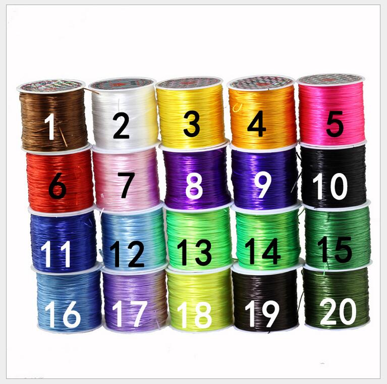 60 M Colorful Flexible Rope DIY Crystal Beading Stretch Cord Elastic Line Beadwork Wire Thread Jewelry Making 21 colors wire