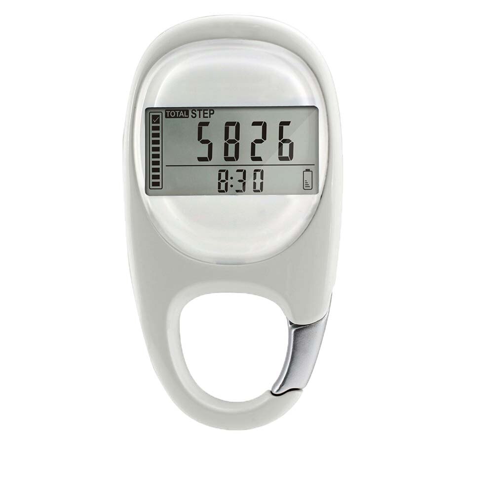 Portable Carabiner Walking Distance Fitness Calorie Step Counting Pedometer: Default Title