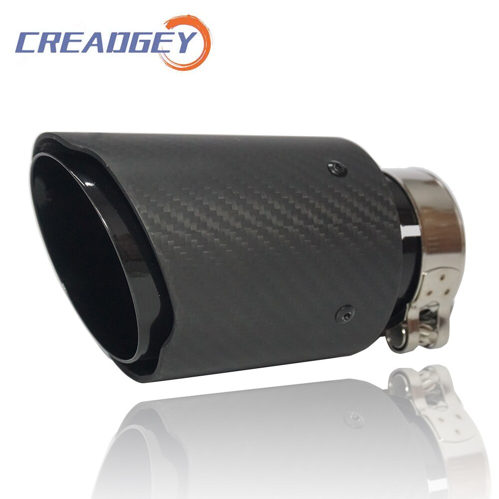 Auto End Shot Blast Oppervlak Matte 3K Carbon Fibre Rvs Tip Staart Modificatie Uitlaat Uitlaat Systeem voor Ak