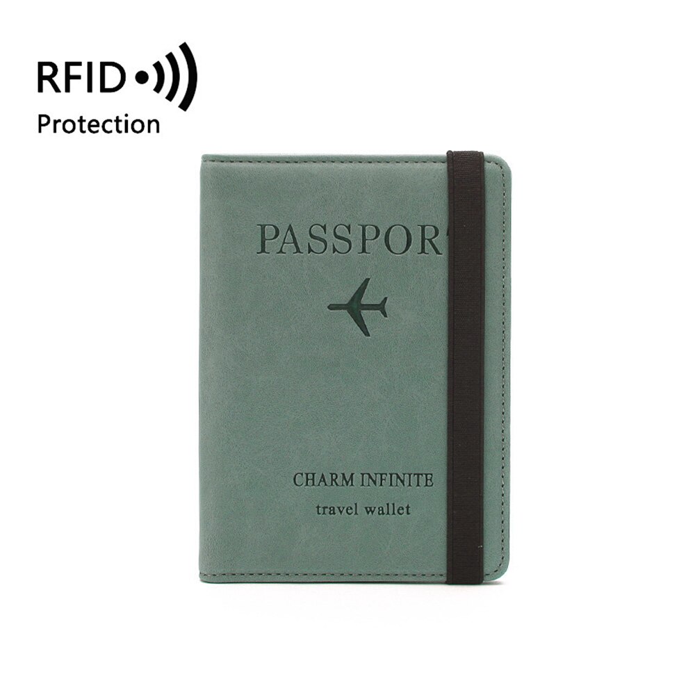 Capa para passaporte com bloqueio rfid, capa de couro com bloqueio rfid para viagem, para homens e mulheres: Color 1