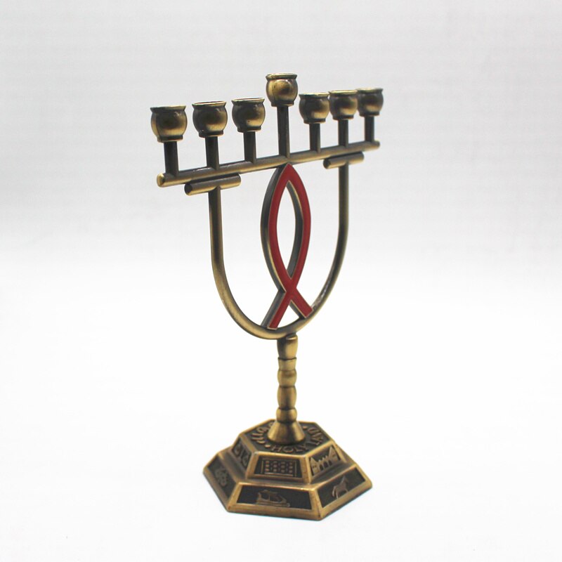 Kynttilänjalat menorah metalli kynttilälyhty kynttilänjalka messinki 7 haara 12 heimoa